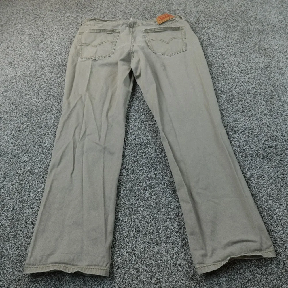 Levis Jeans Mens 34X30 Beige Tan Brown Denim Pants 541 Athletic Taper Stretch